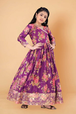 Fashion Dream Girls Tabby Silk Maxi Length Flared Embroidered Dress