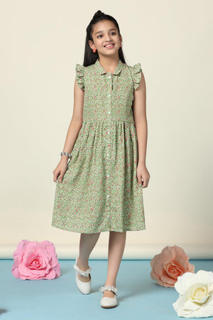 Fashion Dream Girl’s Floral Printed Knee Length Dress