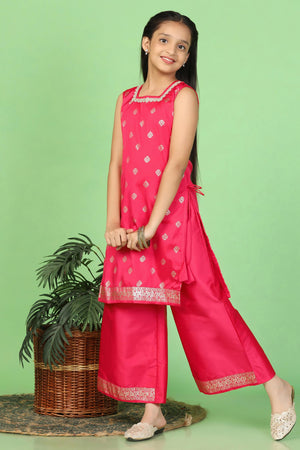 Fashion Dream Girl's Taffeta Kurta And Pant Suit Sets