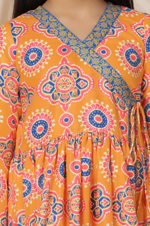 Fashion Dream Cotton Blend Girls Slub Printed Salwar Suit Set