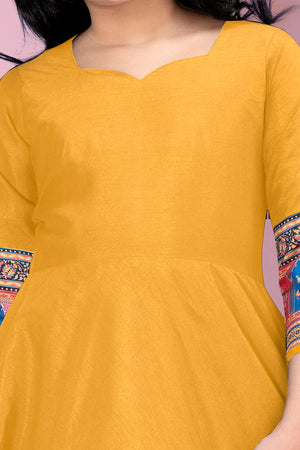 Fashion Dream Girls Maxi Length Flared Ethnic Dress | Long Fit and Flare for Kids