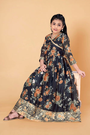 Jwalin Girl's Ethnic Readymade Maxi Length Flared Dresses
