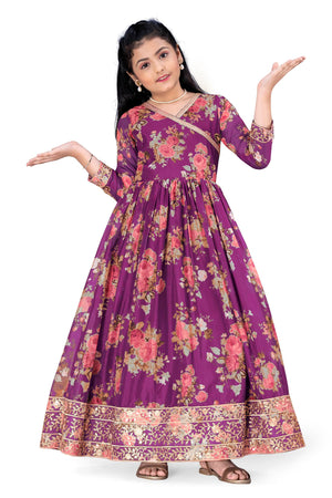 Jwalin Girl's Ethnic Readymade Maxi Length Flared Dresses
