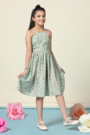 Fashion Dream Girl’s Floral Printed Knee Length Dress