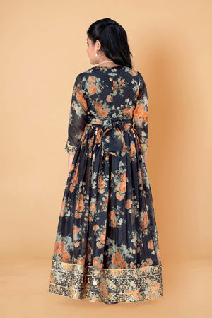 Jwalin Girl's Ethnic Readymade Maxi Length Flared Dresses