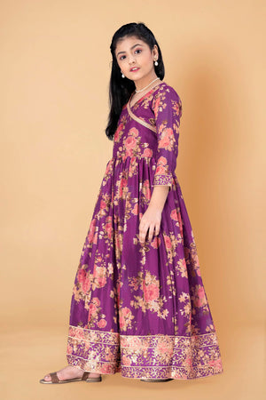 Jwalin Girl's Ethnic Readymade Maxi Length Flared Dresses