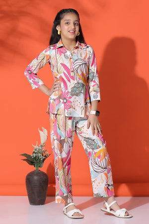 Fashion Dream Girl’s Rayon Cotton Clothing Set|Girls Clothing Set|Printed Girls Co-ords Set|Shirt and Pant set|Printed Clothing Set|2 Piece Set