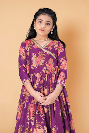 Jwalin Girl's Ethnic Readymade Maxi Length Flared Dresses