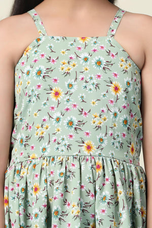 Fashion Dream Girl’s Floral Printed Knee Length Dress