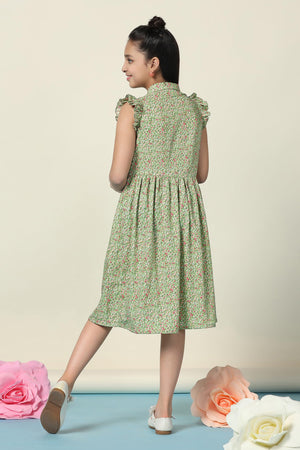 Fashion Dream Girl’s Floral Printed Knee Length Dress