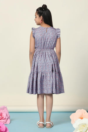 Fashion Dream Girl’s Floral Printed Knee Length Dress