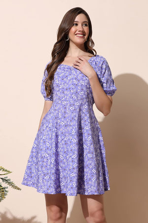 Fashion Dream Women’s Above Knee Length Fit and Flare Dresses (FDWDRS00129 VLT L_Violet_L)