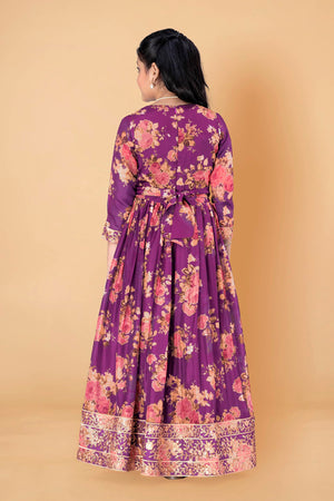 Jwalin Girl's Ethnic Readymade Maxi Length Flared Dresses