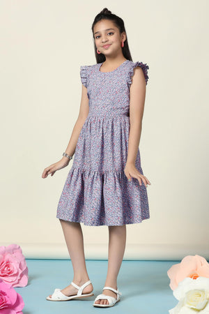 Fashion Dream Girl’s Floral Printed Knee Length Dress