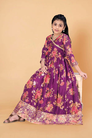 Jwalin Girl's Ethnic Readymade Maxi Length Flared Dresses