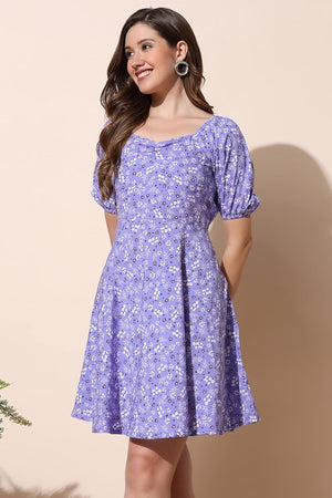 Fashion Dream Women’s Above Knee Length Fit and Flare Dresses (FDWDRS00129 VLT L_Violet_L)
