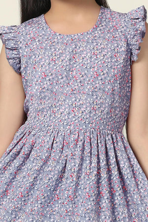 Fashion Dream Girl’s Floral Printed Knee Length Dress