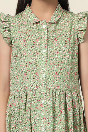 Fashion Dream Girl’s Floral Printed Knee Length Dress