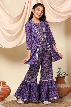 Fashion Dream Cotton Blend Girls Slub Printed Salwar Suit Set