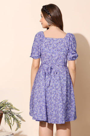 Fashion Dream Women’s Above Knee Length Fit and Flare Dresses (FDWDRS00129 VLT L_Violet_L)