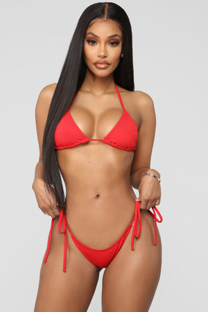 What A Beach Tiny Bikini Set - Red