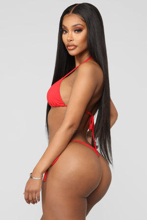 What A Beach Tiny Bikini Set - Red