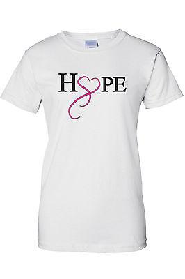 Women's Juniors T Shirt breast cancer awareness Hope & Love