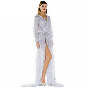 White Sexy See Thru Maxi Dress