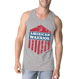 Men's Tank Tops - American Warrior Gray Crewneck Graphic Tanks For Men Gift For Him