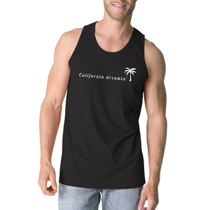 Men's Tank Tops - California Dreaming Mens Black Tank Top Lightweight Summer Tanks