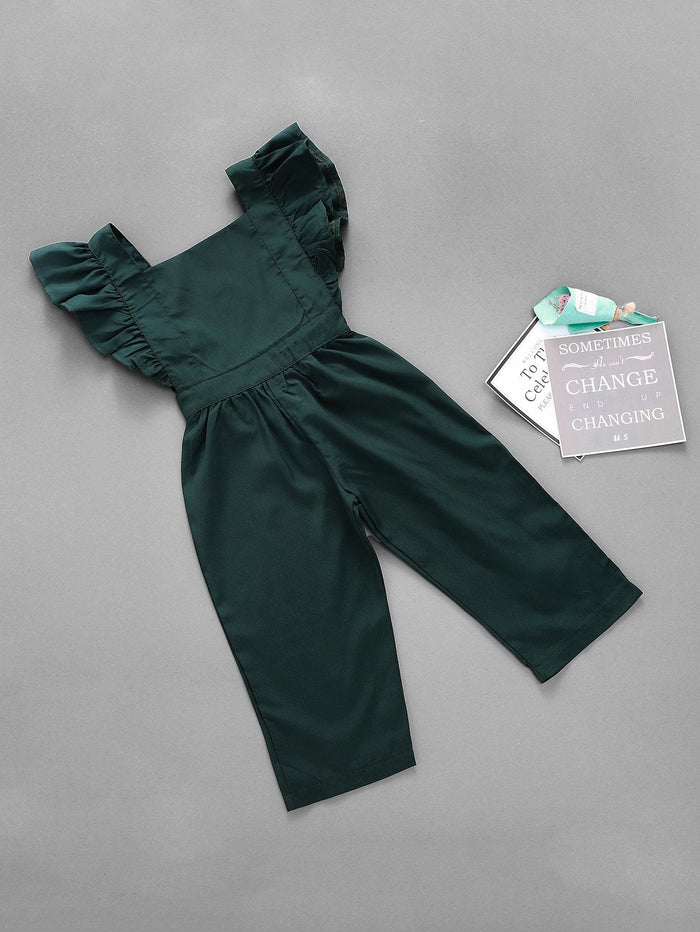 Toddler Girls Ruffle Trim Overall Jumpsuit