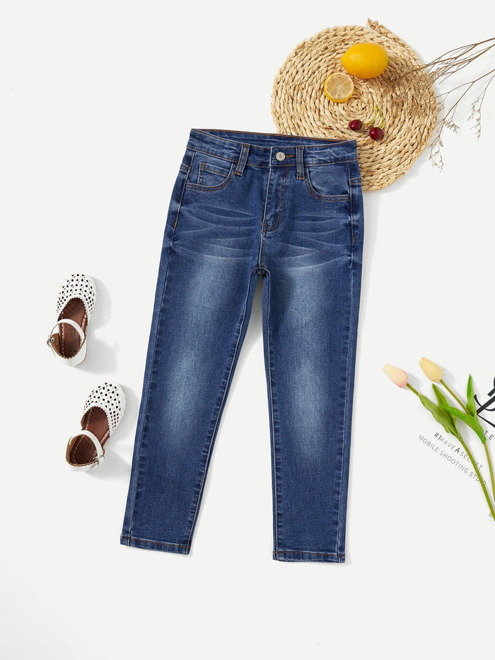Girls Bleach Dye Skinny Jeans