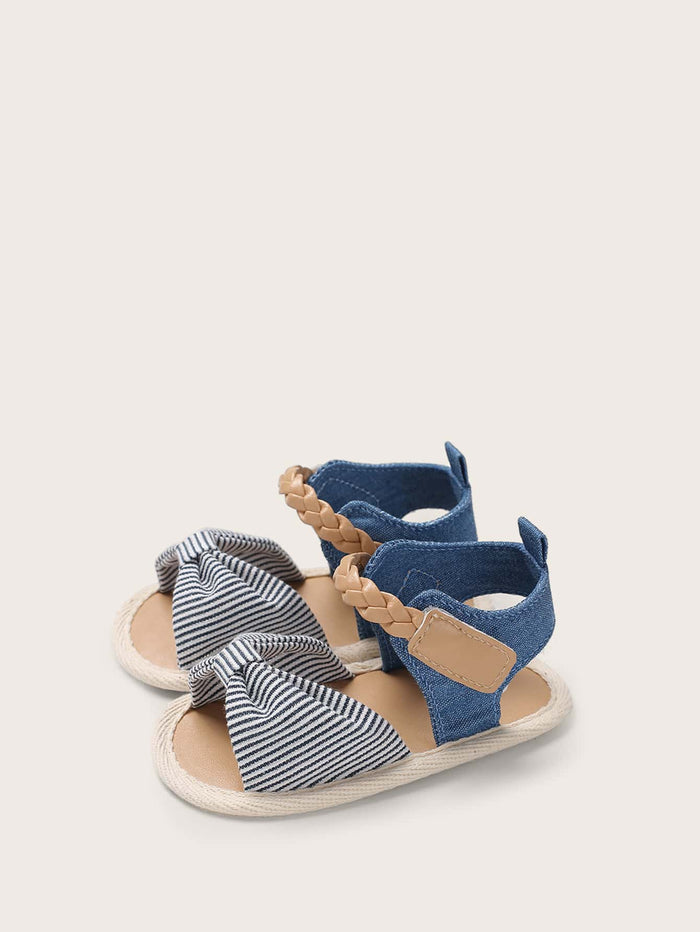 Baby Girl Striped Pattern Slingback Sandals