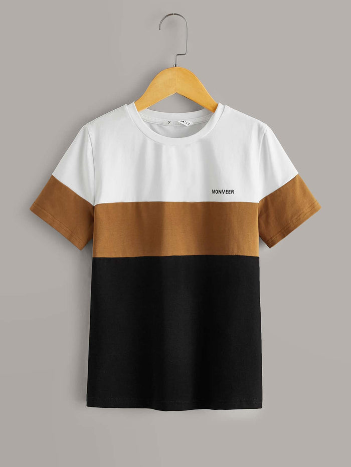 Boys Letter Graphic Colorblock Top