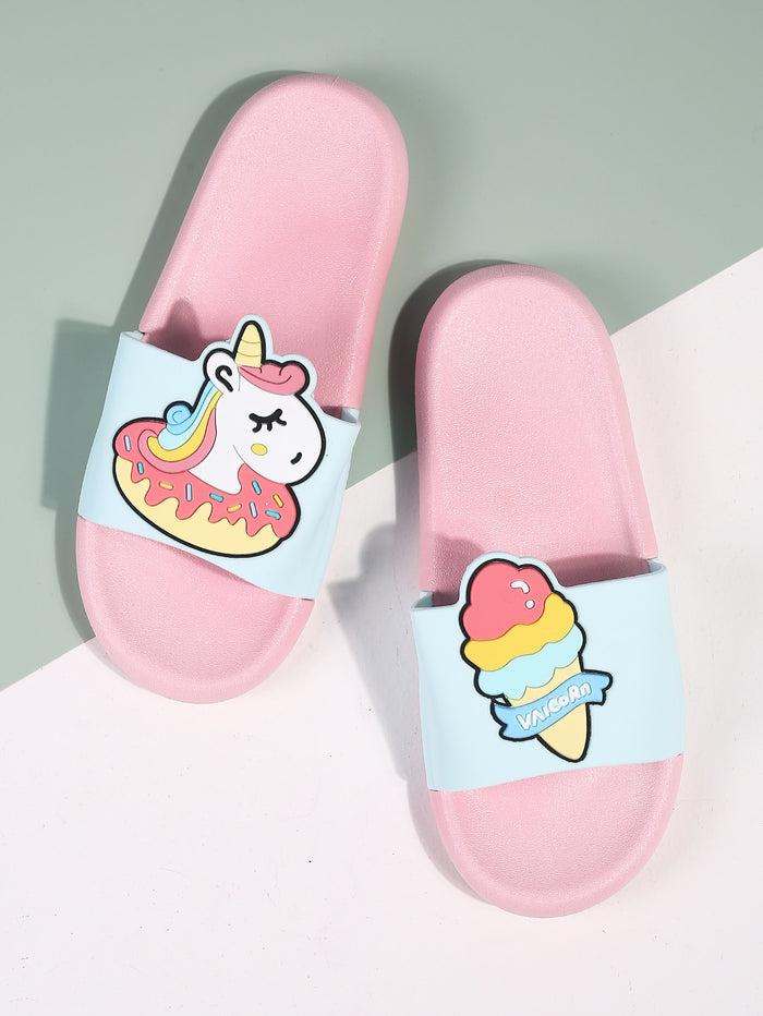 Toddler Girls Cartoon Graphic Sliders