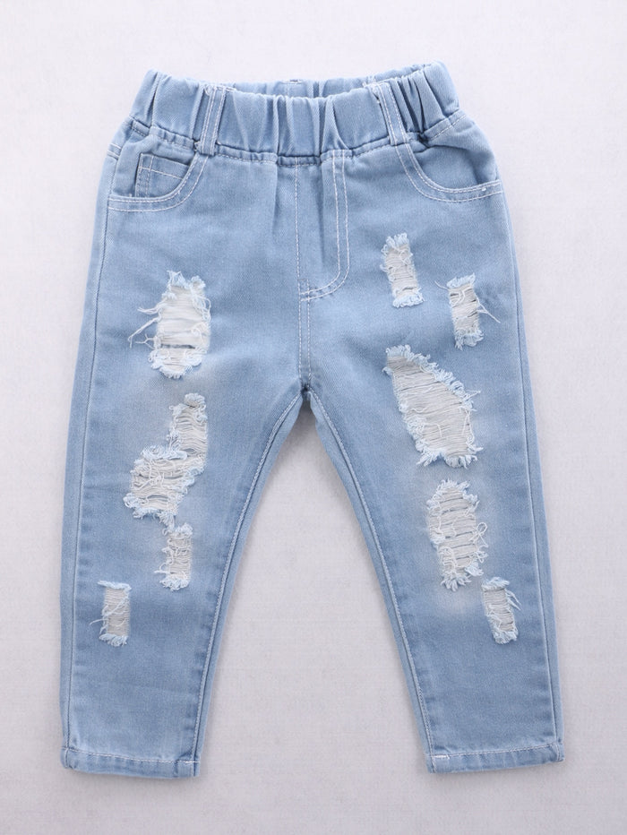 Toddler Girls Plain Destroyed Jeans
