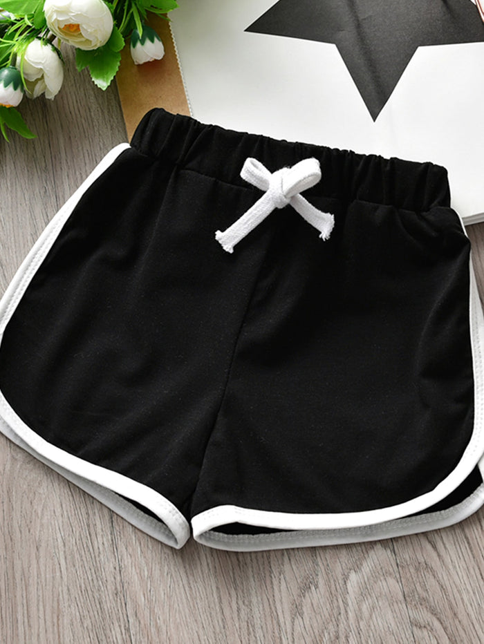 Toddler Girls Contrast Binding Track Shorts