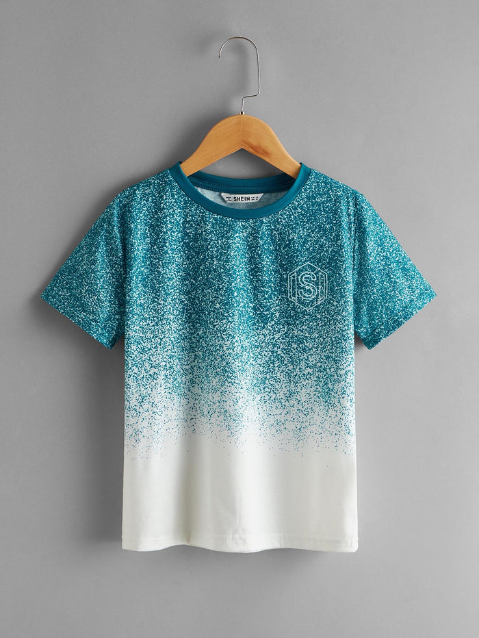 Boys Letter Graphic Ombre Top