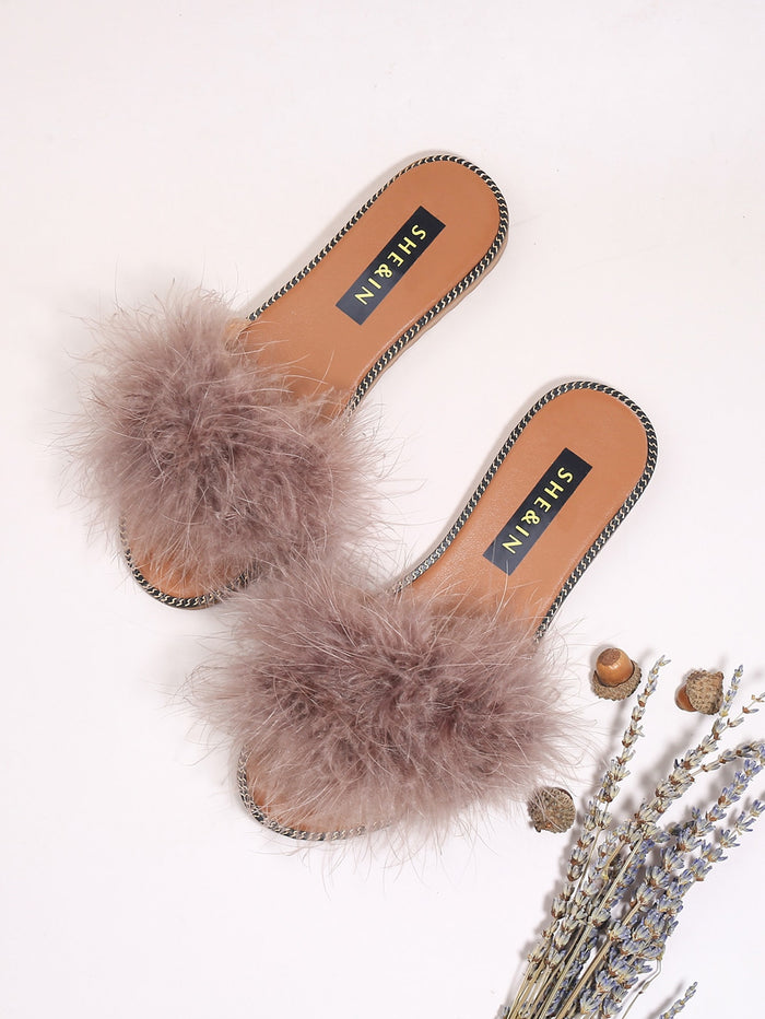 Plush Slide Sandals