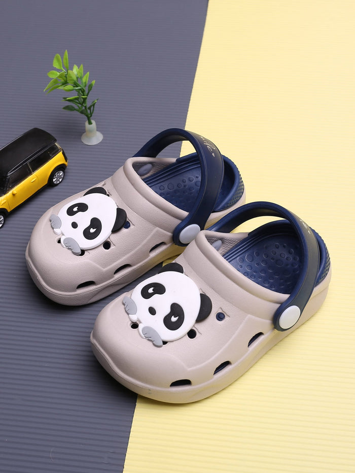 Toddler Boys Panda Appliques Hollow Out Sandals Grey