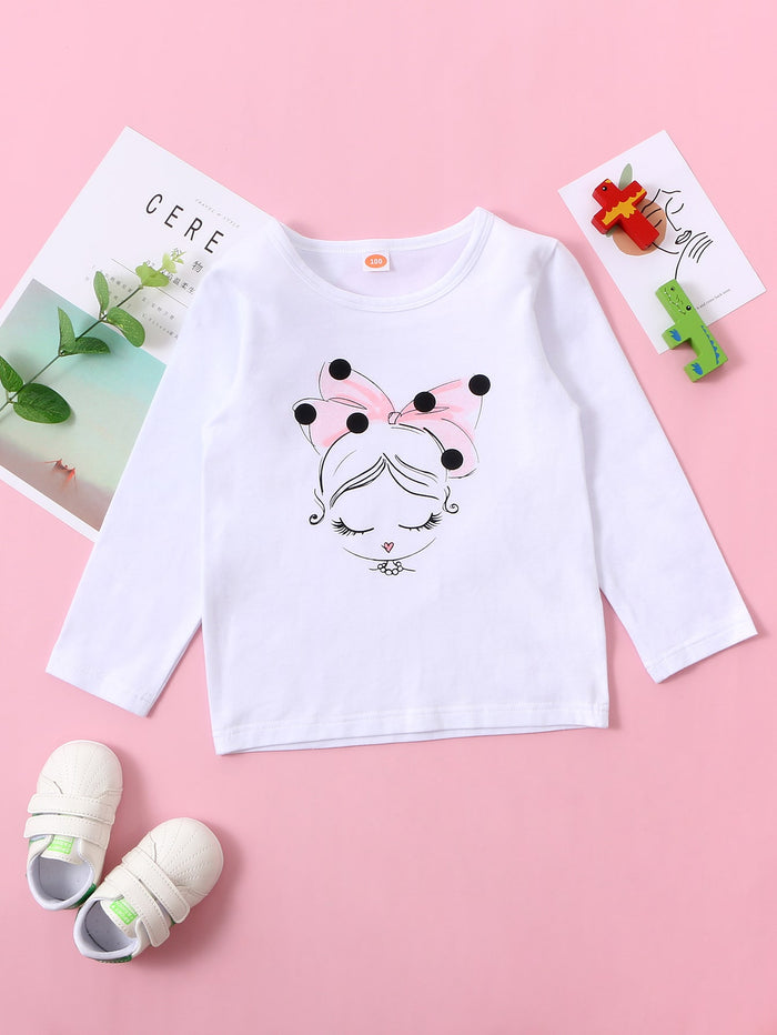 Toddler Girls Cartoon Figure Graphic Tee