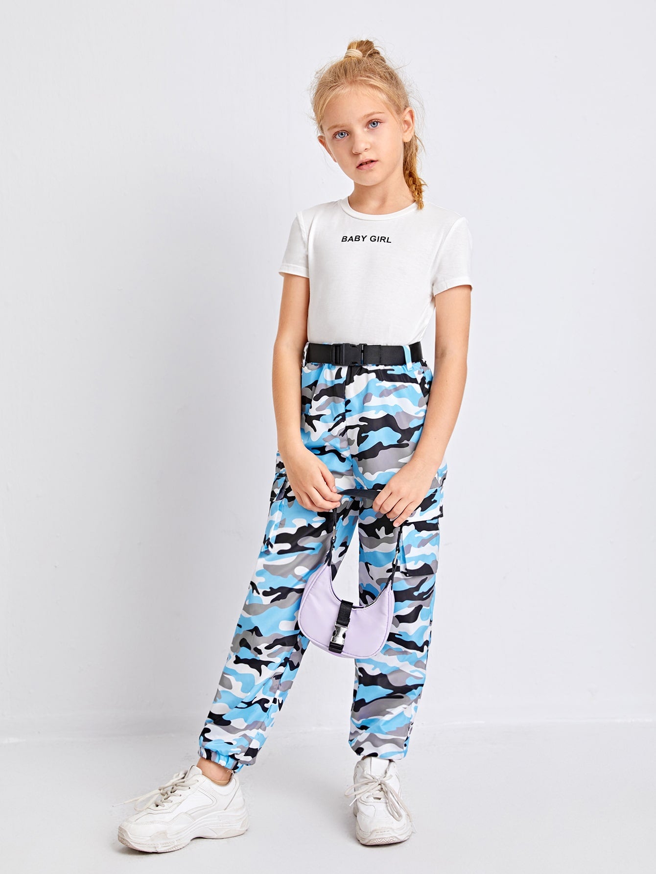 Pink camo baby girls bell bottom pants – Western kids clothes