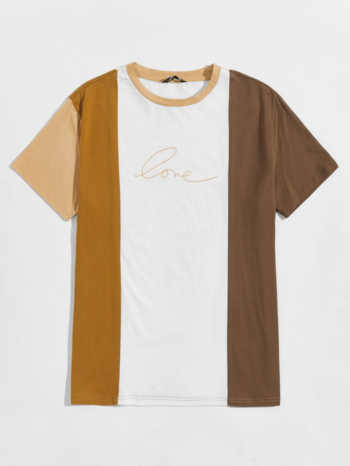 Men Letter Graphic Colorblock Top