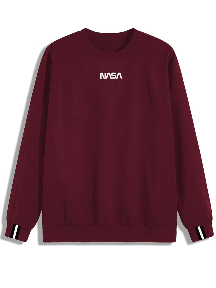 Men Letter Graphic Sweatshirt Maroon