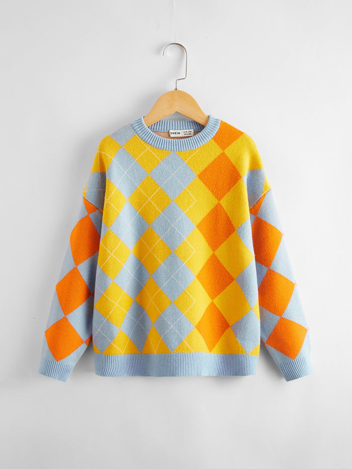 Boys Argyle Pattern Sweater