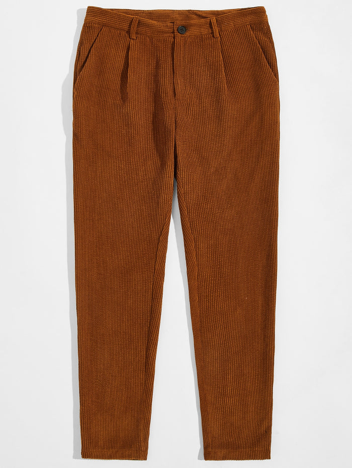 Men Solid Corduroy Pants