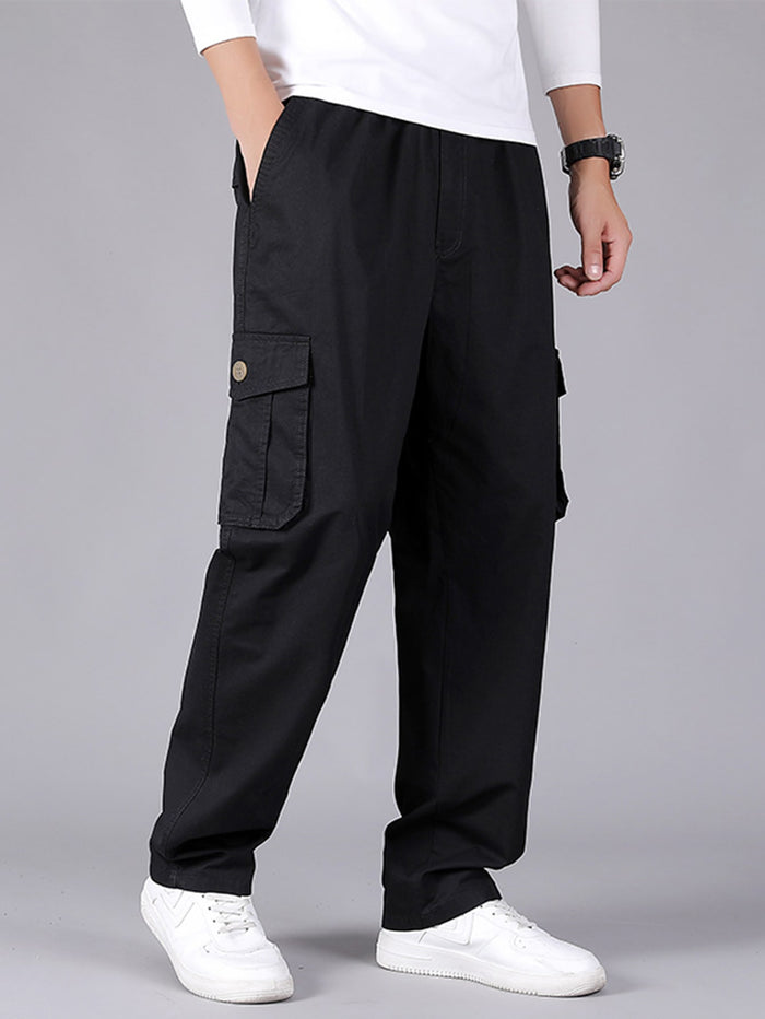 Men Flap Pocket Cargo Pants Black