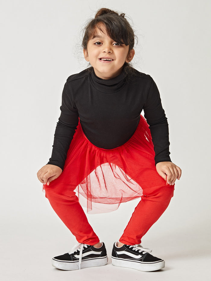 BASICS Girls Turtle Neck Top Black