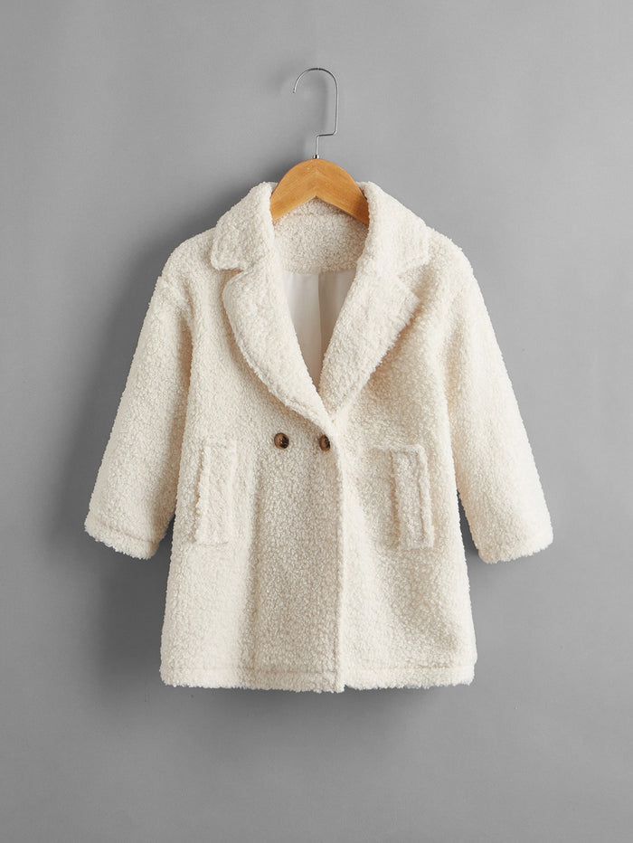 Toddler Girls Teddy Lapel Collar Coat