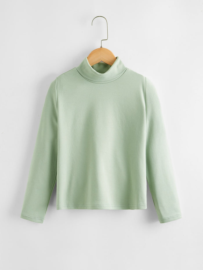 BASICS Girls Turtle Neck Top Mint Green